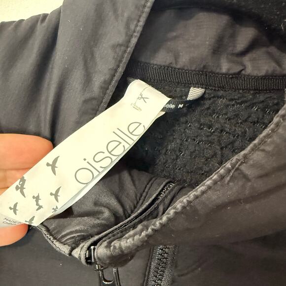 Oiselle Women's Running Vest Fleece Backing Puffer Black Full Zip Active Medium - Picture 2 of 8